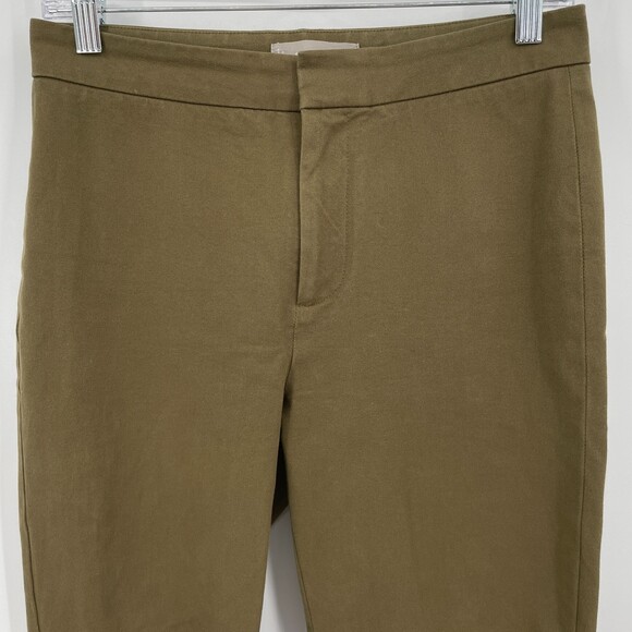 EVERLANE The Fixed Waist Stretch Cotton Trouser Pant Olive Green Size 2 - Picture 4 of 8